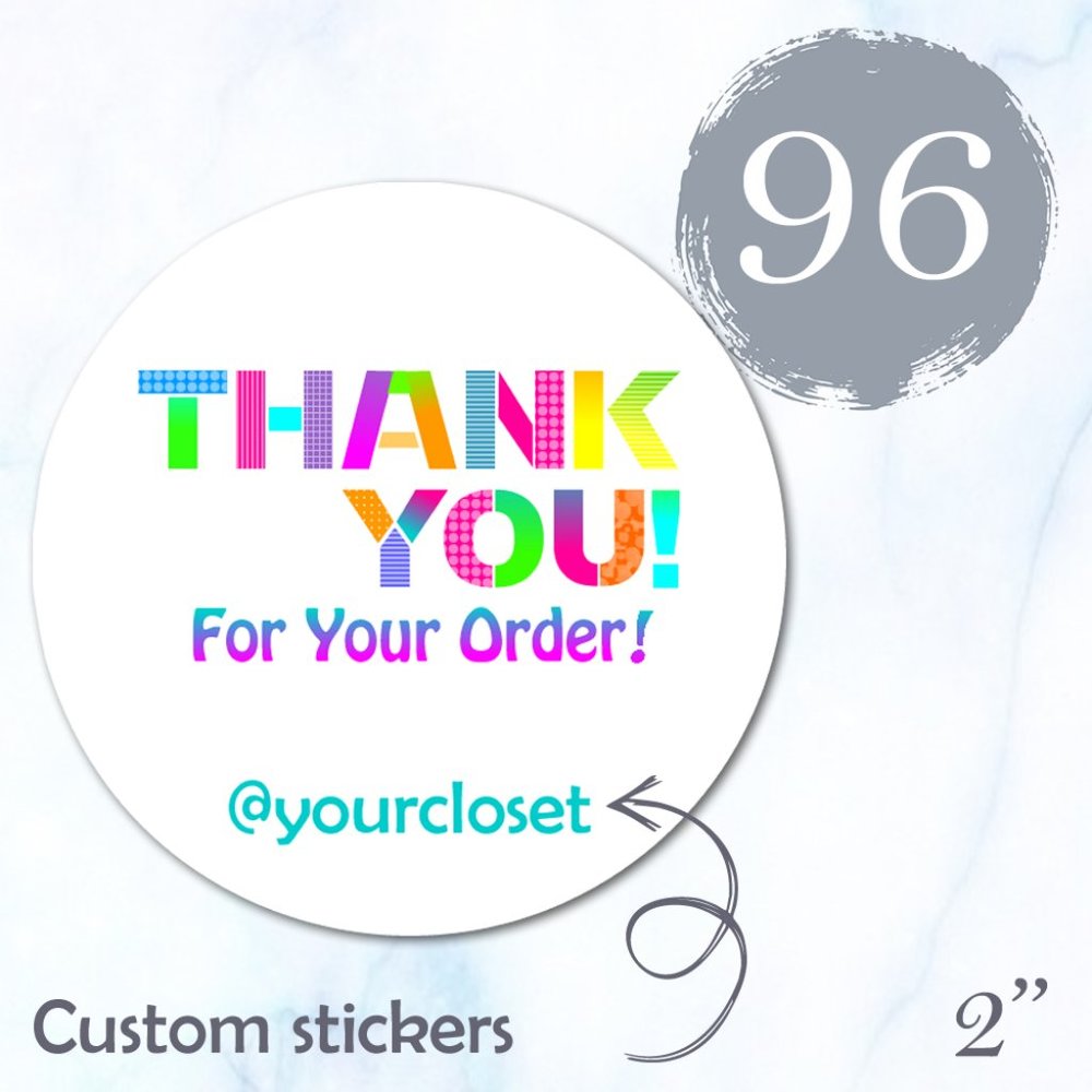 96 Thank You Stickers